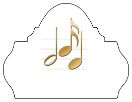 DARAY L 382 WT GD Music Notes White Gold